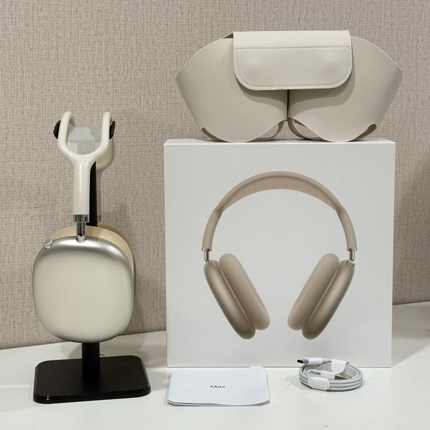MAXPRO5 Premium Over-Ear Bluetooth Headphones with Magnetic Detachable Ear Cups, Hi-Fi Audio, Noise Isolation, and Protective Leather Case - Ideal for Travel and Daily Use