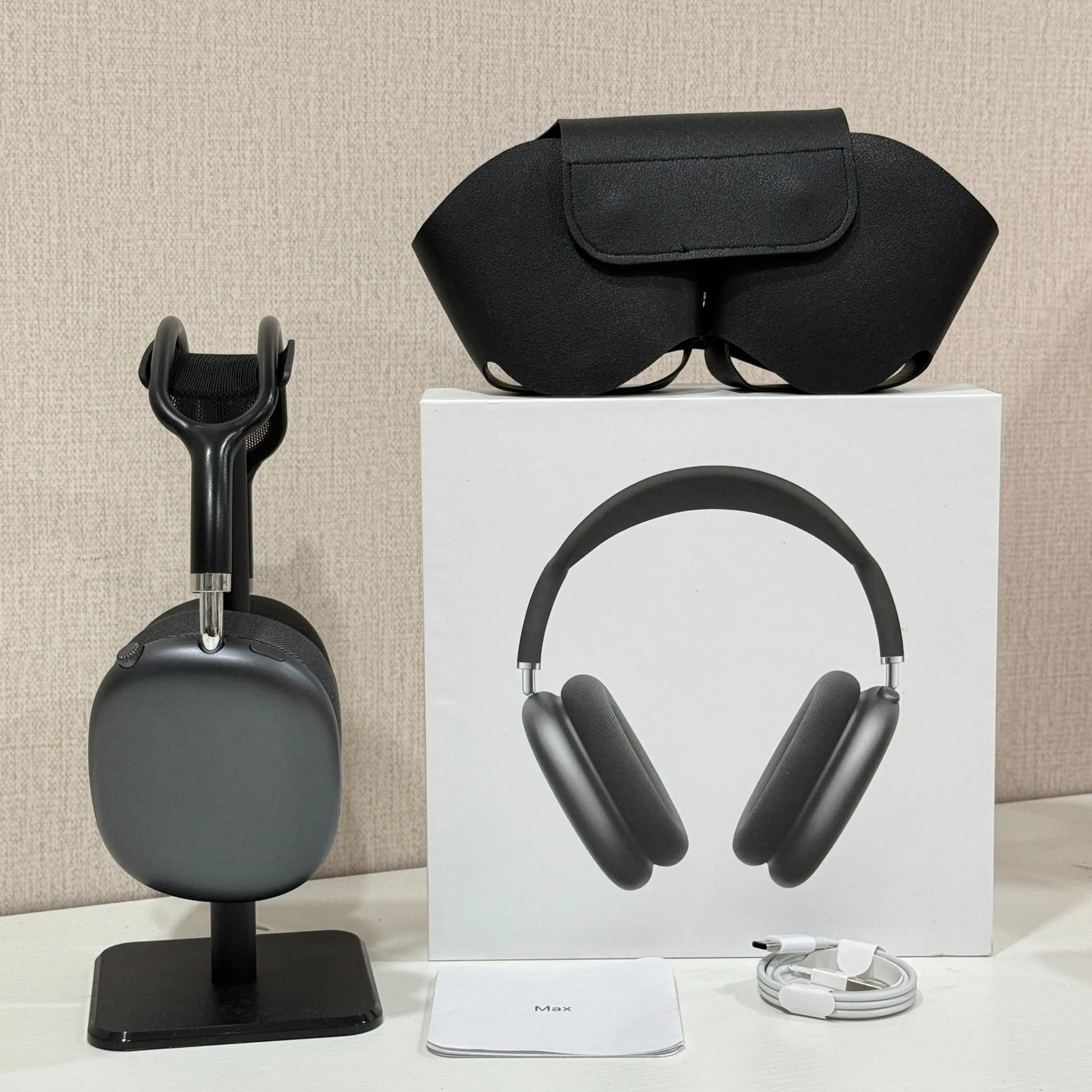 MAXPRO5 Premium Over-Ear Bluetooth Headphones with Magnetic Detachable Ear Cups, Hi-Fi Audio, Noise Isolation, and Protective Leather Case - Ideal for Travel and Daily Use